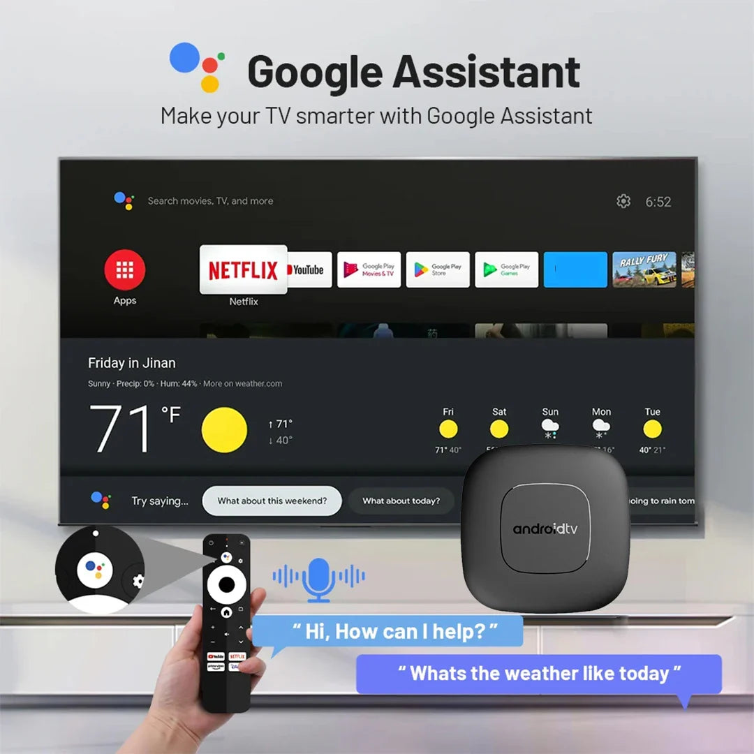 Next-Gen Android 14.0 Smart TV Box: 8K HDR10, Dual-Band WiFi, Voice Remote