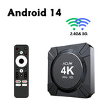 Android 14 4K Smart TV Box, Voice Remote, Dual-Band WiFi
